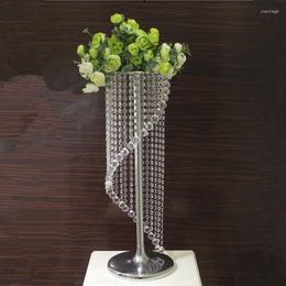 Party Decoration Wedding Main Table Centerpiece Flower Stand S-type Crystal Bead Curtain Road Lead Reception Area Decorative