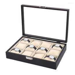 Watch Boxes 2022 Selling Luxury Wooden Box Men's Ladies Crystal Glass Transparen Window Three Row 12 Gifts For Friends