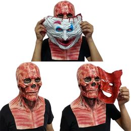 Party Decoration Halloween Double Layer Skull Mask Mouth Horror Full Face Mask Halloween Party Role-Playing Props Latex Full Headgear Dropship 220915