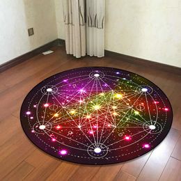 Carpets Dream Colourful Geometric Round For Living Room Bedroom Area Rug And Carpet Computer Chair Floor Mat Kids Home Decor