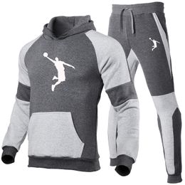 sweatsuit Men's Tracksuits hoodies Herfst Nl Winter Nieuwe Mannen Merk Casual Pak Jogging sports Stiksels Hoodie Broek 2-Delige Set Van Mannen Trui men suit