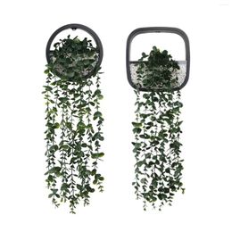 Decorative Flowers Artificial Hanging Plants Potted Wall For Shelf Front Door Indoor Outdoor Decor