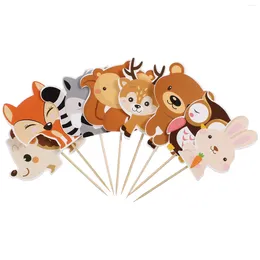 Festive Supplies 24pcs Animals Exquisite Decorative Cake Topppers Decors For Cupcake Party Dessert