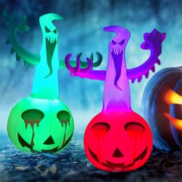 Party Decoration Halloween Decoration Inflatable Ghost Pumpkin Outdoor Terror Scary Props LED Blow Up Ghost on Pumpkin For Home Garden Supplies 220915