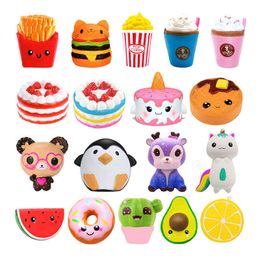 Christmas Toy Supplies Jumbo Kawaii Popcorn Fries Panda Squishy Cake Deer Milk Squeeze Slow Rising Scented Antistress Child Kid Baby Toys 0914