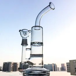 Clear Blue Heady Beecomb Hookahs 18mm male Joint Turbine Glass Bongs Disc Perc Water Pipes 10 Inch Tall Oil Dab Rigs With Bowl WP101