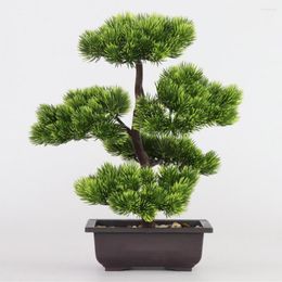 Decorative Flowers Artificial Plants Pots Bonsai Realistic Beautiful Ornamental Simulation Pine Needles Cypress For Home