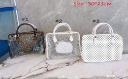 Transparent Plastic Women Brand Designers Handbags Crossbody Bags Purse Tote Bag 2pcs Sets 5992