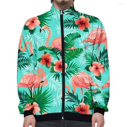 Men's Jackets Long Sleeve Jacket Coats Sweatshirts Man Women Runing Sport Autumn Winter Zipper Jaqueta Masculina Tropical Palm Leaves