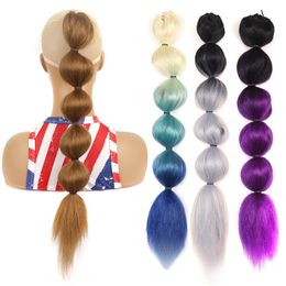 Synthetic Lantern ponytails Fluffy Bubble Long Ponytail Fashion Drawstring Natural Heat Resistant Fibre Hair Extension