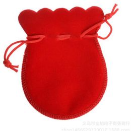 jewellery gift pouches wholesale Australia - Epack 300Pcs Lot 5 5cm Red Velvet Drawstring Jewellery Gift Bags Pouches jewellery bag302u