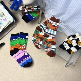 Men's Socks Sunset Coconut Tree Funny Cartoon Men Women Sport Cotton Couples Happy Harajuku Skateboard Casual