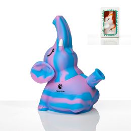 6 Inch Silicone Rig Elephant Hand Pipe Smoking Pipes Wth Packing Box with Glass Bowl New Fire