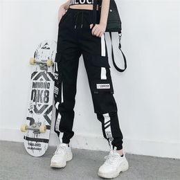 Women's Pants Capris Women Elastic Waist Loose Streetwear Cargo Pants Female Fashion Ankle-length Jogging Trousers Ladies Plus Szie Casual Pants 220916