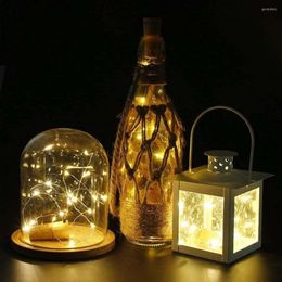 Strings 20 LEDs Copper Wire String Wine Bottle Lights Holiday Lighting For Christmas Tree Fairy Wedding Decor DIY Waterproof Garten Lamp