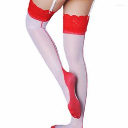 Women Socks Sexy Lace Top Thigh High Stocking With Backseam Silk Stockings Pantyhose Over Knee Lingerie