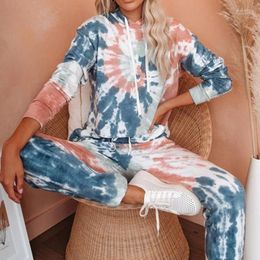 Women's Two Piece Pants Women's Women Tie-dye Casual Sets Slim Long Sleeve Hooded Sweatshirts Jogging Sweatpant Suits Home And Street