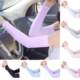 Knee Pads Elastic Sleeve Driving Gloves Long Fingerless Ice Silk Lace Arm Mittens Covered Summer Sunscreen UV Protec