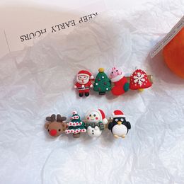 Christmas Cute Cartoon Hair Clips Santa Claus Hairpin Jewellery Snowman INS Girl Side Slip Clip Bangs Lady Hairpin In Bulk