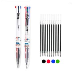 Creative 4 In 1 MultiColor Pen 0.5mm Black Blue Red Green Gel Ink Refills Student Marking Writing Tools Korean Stationery