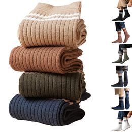 Men's Socks Cotton Man Autumn/Winter Warm Men's Soft Comfortable Knitted Boys Casual Middle Long Stripe Socken