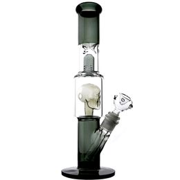 30CM Thick Glass Water Bong Smoking Pipe Skull Bubbler Rig Hookah Come With 14mm Male Glass Bowl