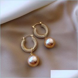 Dangle Chandelier Women Plated Gold Pearl Dangle Earrings Jewelry Female Fashion Retro Metal Pendant Ear Ring New Pattern 2 8Xy J2 D Dhve8