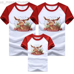 Family Matching Outfits New Year Girls Boy Mom Dad T-shirt Cotton Short Sleeve Cartoon Print Christmas Family Matching T-shirt Mother Daughter Clothes L220916