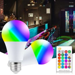 Magic RGB LED Light Bulb AC85-265V Smart Lighting Lamp Colour Change Dimmable With IR Remote Controller 5W 10W 15W