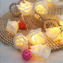 Strings Flower Rose LED String 3/5/10M Battery-Powered For Indoor Fairy Party Holiday Livingroom Decoration