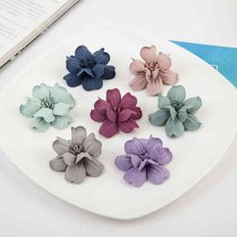 Faux Floral Greenery 5Pcs Flower Heart Diy Clothing Accessories Floral Beach Shoes Flower Hairpin Jewellery Accessories Fabric Corsage J220906