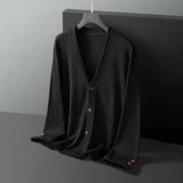 Men s Sweaters Non Iron Men S Black Blue Cardigan Spring Autumn OverSize 6XL 7XL 8XL Classic Style Casual Clothes 220916