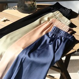 Women's Pants Capris Unireal Summer Satin Harem Pants Women High Waist Casual Pants Fashion Thin Loose Female Sweatpants 220916