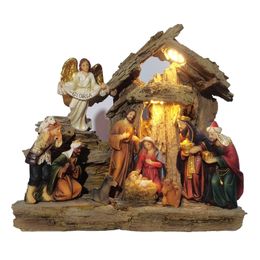 Christmas Decorations Christmas Decoration Nativity Scene Set Stable LED Holy Family Statue Baby Jesus Manger Catholic Figurine Home Ornament Zayton 220916