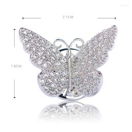 Brooches Blucome Beautiful Dancing Butterfly For Women Girls Collar Hats Suit Clips Prong Setting Rhinestone Copper Brooch Pins