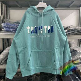 Erkek Hoodies Sweatshirts Cian-Mavi Havlu İşlemeli Trapstar Hoodie Erkek Kadın Renkli Mektuplar Travstar Kazak Kapşonlu G220915