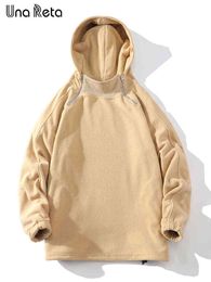 Men's Hoodies Sweatshirts Una Reta Loose Men Hooded New Polar Fleece Harajuku Pullover Tops Sweatshirts Hip Hop Zipper Couple Pullovers Hoodies Man G220916