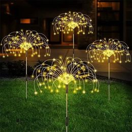 Christmas Decorations 90 LED Solar Lights Outdoor Solar Garden Lights Waterproof Flash Solar String Lights Lawn Firework Lamp Garden Christmas Decor 220916