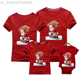 Family Matching Outfits Santa Claus Merry Christmas Family Matching T-shirt Lovely Mom Dad Kids Me Baby Outfit Mother Daughter Son Girl Boys Clothes L220916