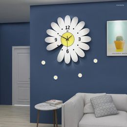 Wall Clocks Simple Flower Clock Wooden Digital Art Silent Stylish Design Special Modern Reloj Pared Home Decor WE50WC