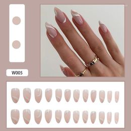 False Nails Full Acrylic Press On Nail Long Coffin Set Geometric Ballerina Removable French Tips Artifical Accessories