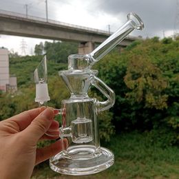 9 inch Clear Thick Glass Water Bong Hookahs with Male 14mm Joint Oil Dab Rigs Shisha Smoking Pipes