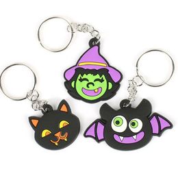 6 style halloween horro keychains pvc soft rubber key ring fashion accessories car bag decoration pendant party gift