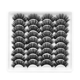 Crisscross Thick Mink False Eyelashes 18 Pairs Set Naturally Soft & Vivid Reusable Handmade 3D Fake Lashes Messy Curly Eyelash Extensions Eyes Makeup