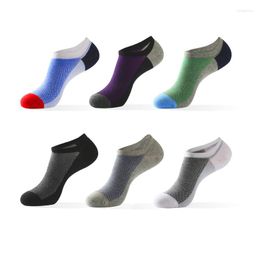 Men's Socks 5 Pairs Mens Boat Cotton No Show Coton Ankle Pack Invisivel Thin Breathable Sock For Men Plus Size 44 - 48