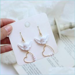 Dangle Chandelier Love Heart Cupid Ear Pendants Hook Beading Women Charm Valentines Day Earrings Fashion Korean Style Jewellery Access Dhiq7