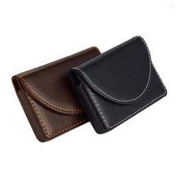 Card Holders Simple Holder Pu Leather And Stainless Steel Big Capacity Business Name Unisex Case Metal Wallet