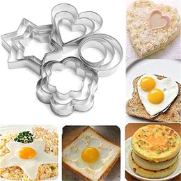 Baking Moulds 12pcs Molds Cookie Biscuit Cutters Round Star Heart Flower Shape DIY Cake Decorating Tools Mold Bakeware Accessories