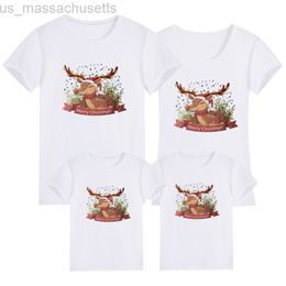 Family Matching Outfits Family Matching Outfits Christmas Father Mother Son Daughter Clothes Mom Dad And Me T-shirt Cotton Short Sleeve Cartoon Print L220916