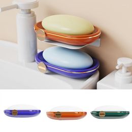 Soap Dishes Holder Box With Water Collector Light Luxury Style Dual-Layer Dish For Bathroom Kitchen